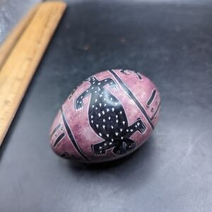 Vintage Stone Egg Made In Kenya Animal Design